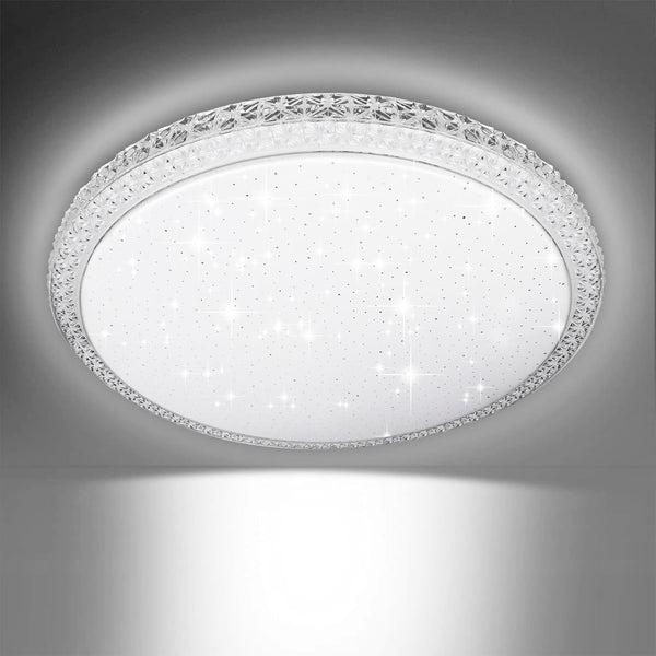 24W LED Ceiling Light, 2500LM, 6500K Daylight, Star Point Style Round Modern Flush Mount (Ø 390mm), 152W Equivalent for Living Room, Bedroom, Kitchen & More