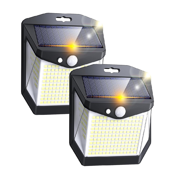 248 LED Solar Security Lights Outdoor Garden 2 Pack