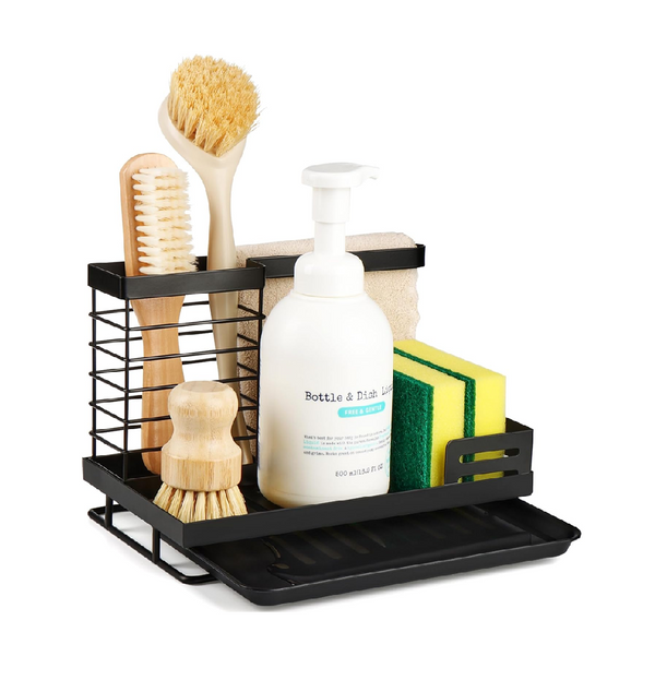 Kitchen Sink Tidy Caddy with Drip Tray and Hooks
