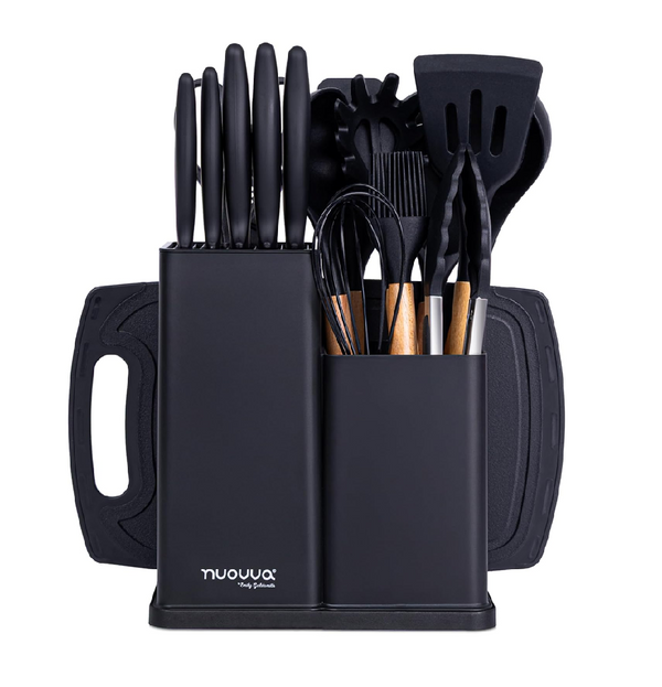 17-Piece Kitchen Utensils & Knife Set with Chopping Board
