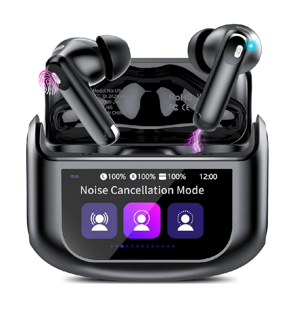 Wireless Bluetooth 5.4 Earbuds with Smart Touch Screen & 48H Playtime