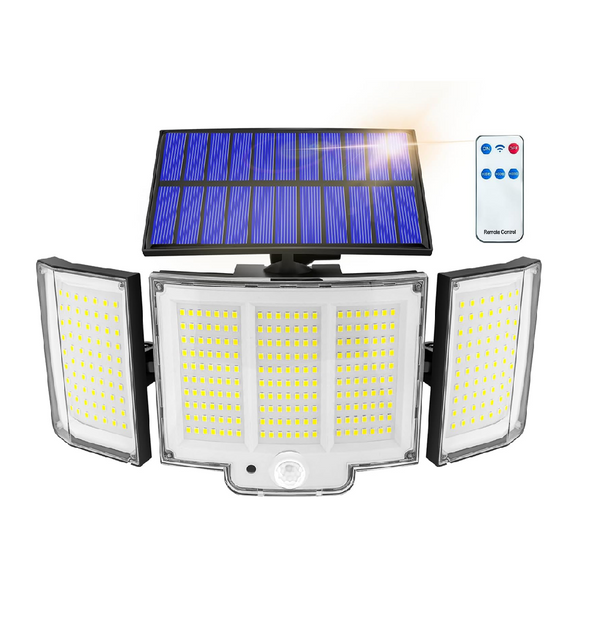 Solar Motion Sensor Light 348LED 2000LM Waterproof Outdoor Lamp