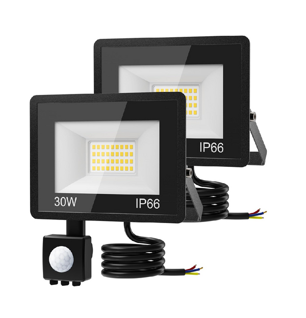 30W LED Security Lights Outdoor Motion Sensor (2 Pack)