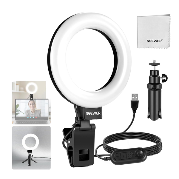 Ring Light for Video Conferencing with Clip & Desk Tripod Stand, BR60