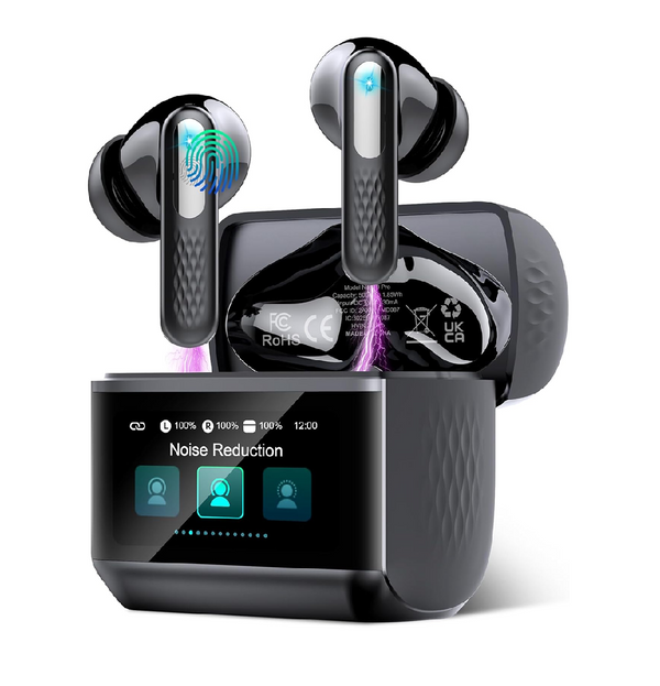 Wireless Earbuds Bluetooth 5.4 Headphones with Touchscreen, ANC/ENC, 48H Playtime