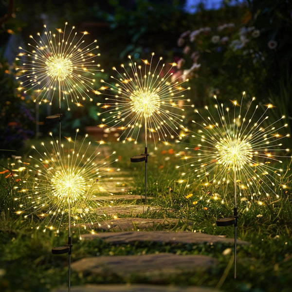 GIGALUMI Solar Firework Lights Outdoor Garden 4 Pack