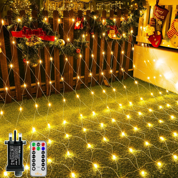 200 LED Net Fairy Lights Outdoor Indoor Warm White