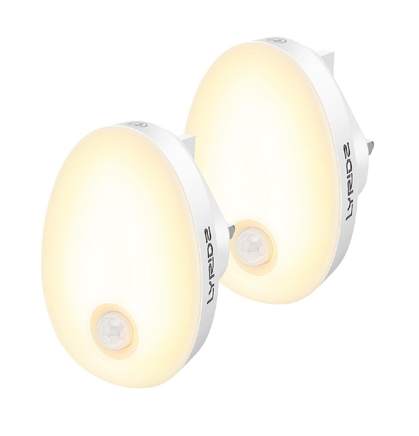 Lyridz Plug-in Motion Sensor Night Lights, 2 Pack