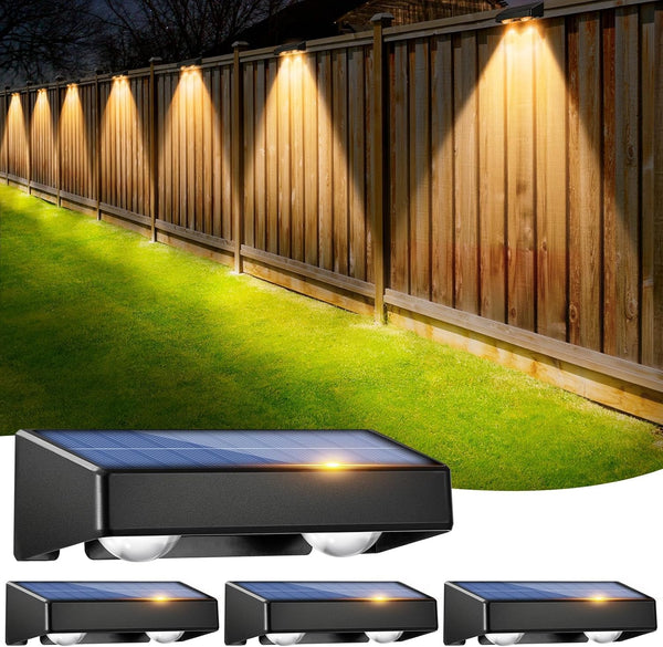 RGB Solar Fence Lights Outdoor Garden 4 Pack Waterproof