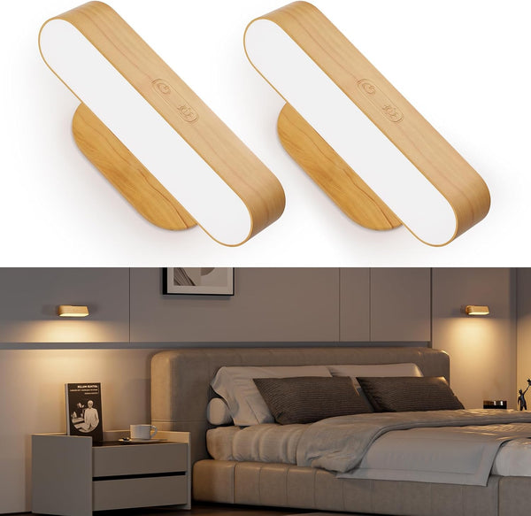 Rechargeable Battery Operated Wireless LED Wall Sconces 2 Pack