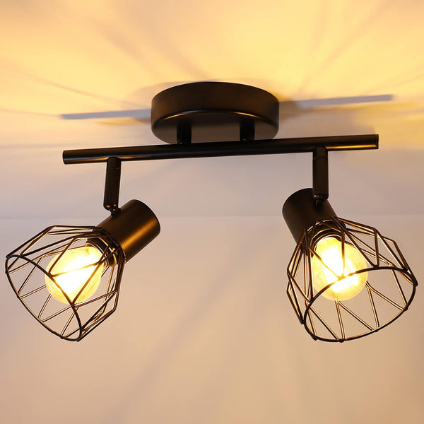 Dehobo Adjustable 2-Way Ceiling Spotlights with Wire Cage