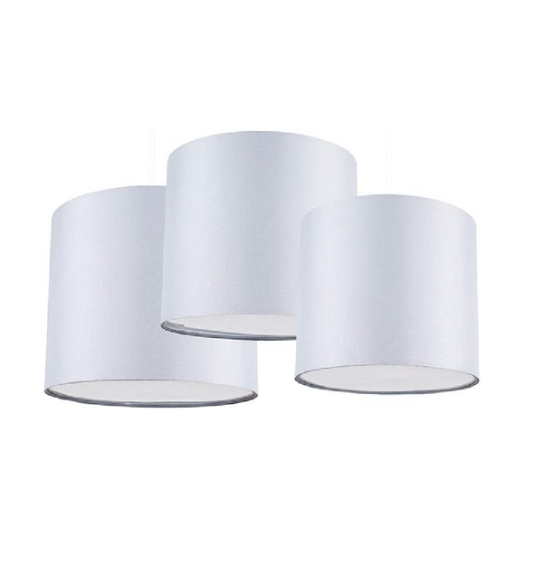 Modern Grey Drum Ceiling Light Shades with Diffusers Set