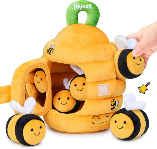 Soft Baby Beehive Toy with 5 Sensory Bees for Early Learning and Development