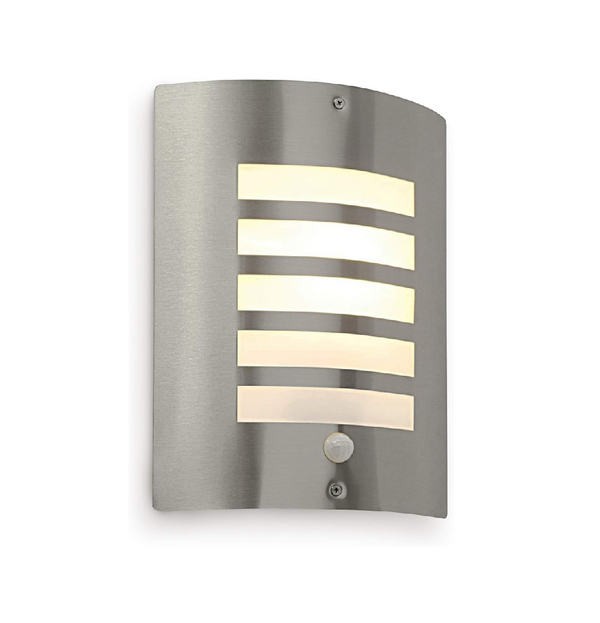 Bianco Outdoor PIR Wall Light, Stainless Steel Security Lamp