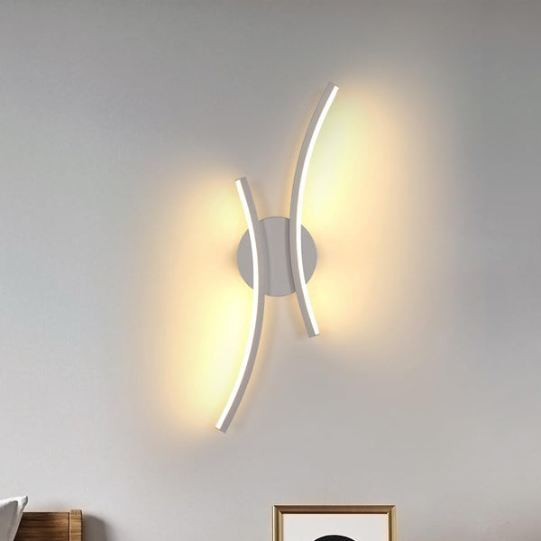 Modern 20W LED Curved Wall Light Warm White
