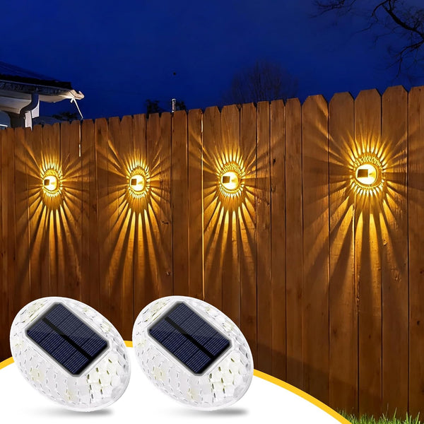 Solar Lights Outdoor 2-Pack 360° IP65 Ellipse Wall Lamps