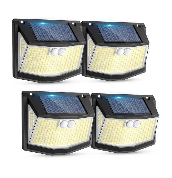 248-LED Solar Security Lights Outdoor, 4-Pack Wide Angle