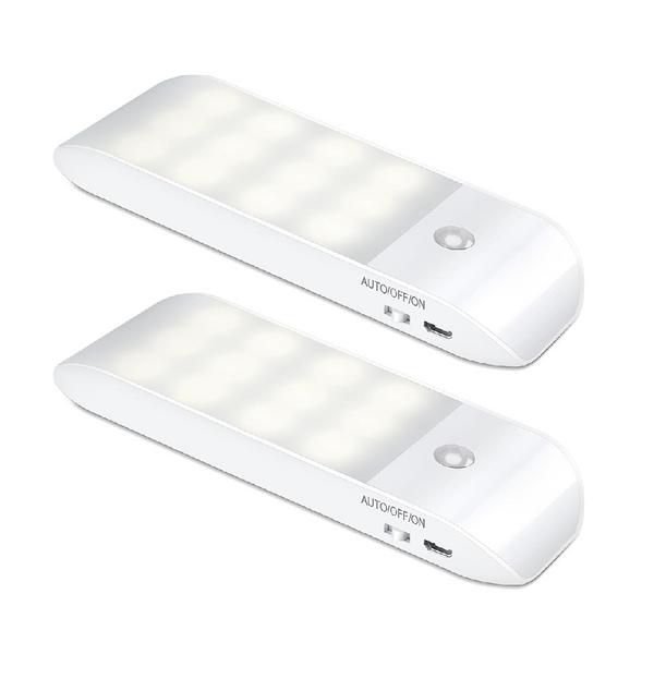 Rechargeable Motion Sensor LED Night Lights, 2 Pack