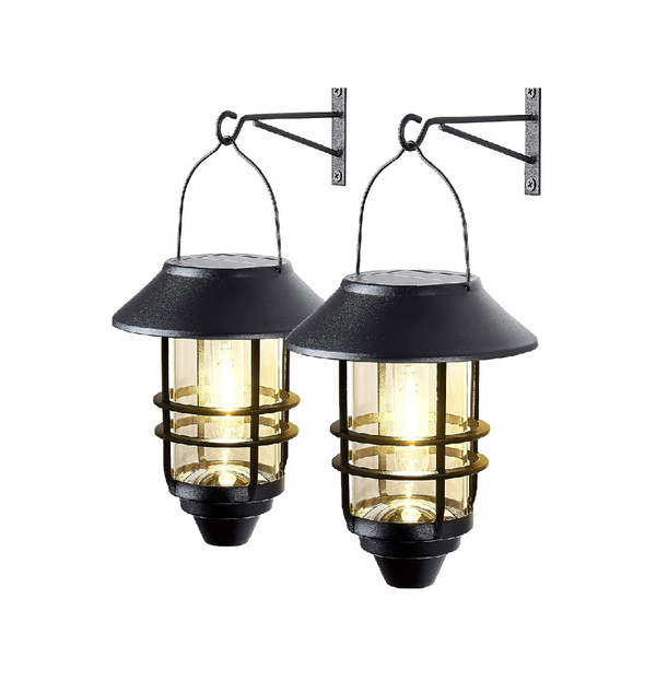 2 Pack Stainless Steel Solar Lanterns for Outdoor Garden
