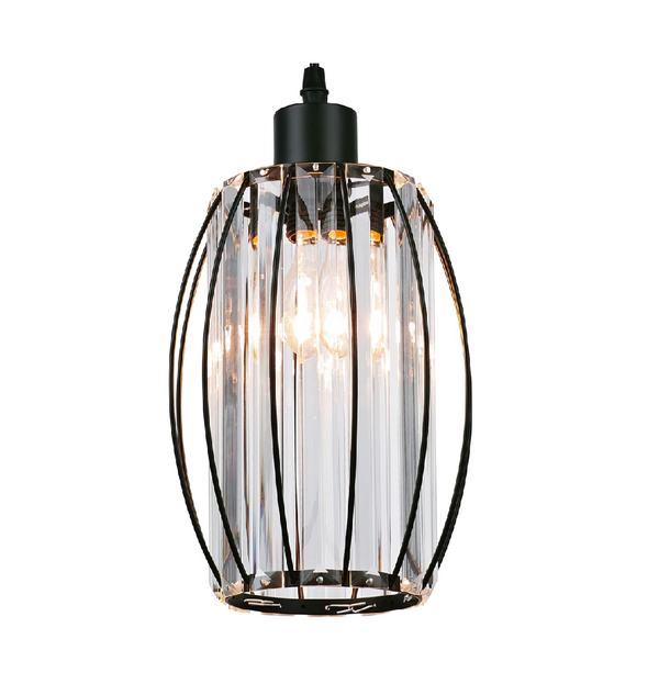 Small Black Crystal Cylinder Light Shade 16×20cm