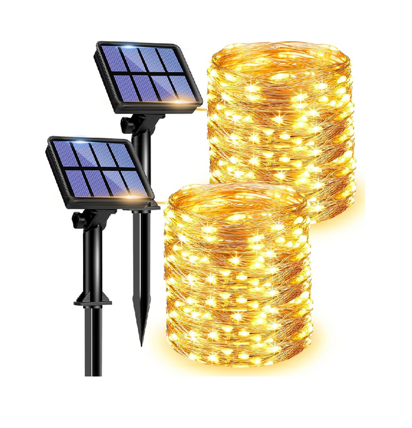 2 Pack 240 LED Solar Fairy String Lights Outdoor