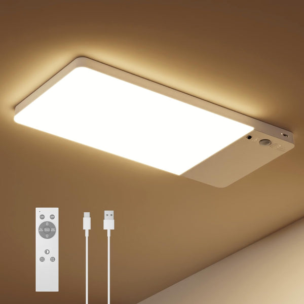 Rechargeable Motion Sensor Ceiling Light 12000mAh with Remote