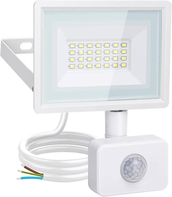24W LED Motion Sensor Outdoor Security Light – 2800LM PIR Floodlight with Warm & Cool White Modes, Dusk-to-Dawn, IP65 Waterproof Wall Light for Patio, Garden, Yard, Mains Powered