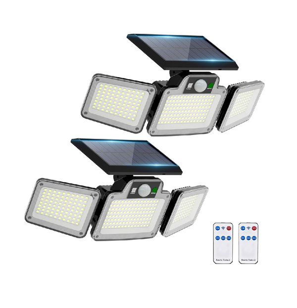 280 LED Solar Flood Lights Outdoor 2 Pack Motion Sensor