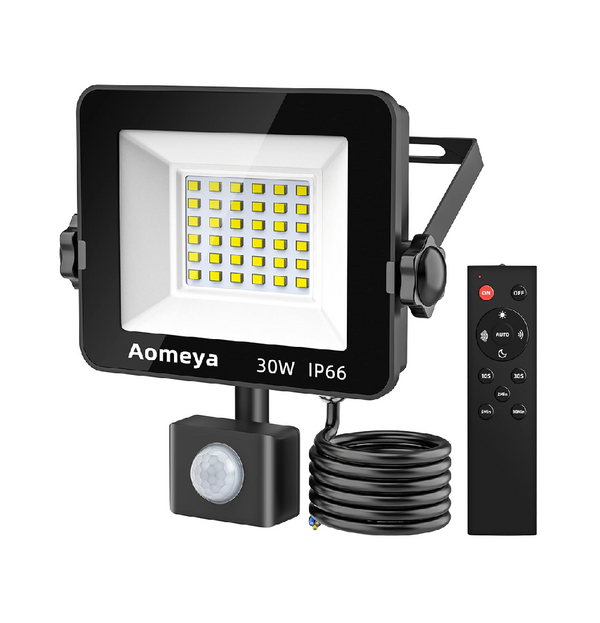 30W Motion Sensor Outdoor LED Floodlight with Remote Control