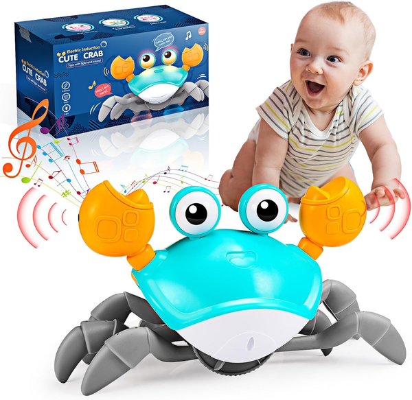Interactive Crawling Crab Toy for Babies and Toddlers, Sensory Learning Play