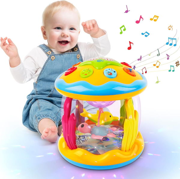 Ocean Projector Baby Toy with Music, Light Up Sensory Toy for 6–12 Month Babies