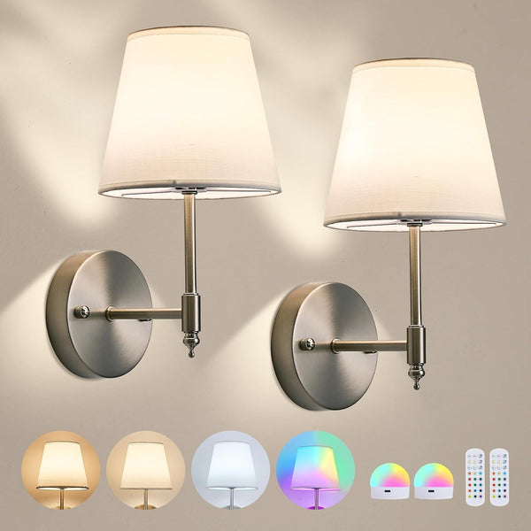 Battery Operated Wall Sconce Set of 6 RGB