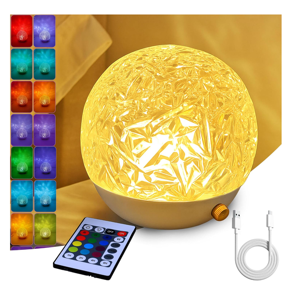USB Rechargeable Ocean Night Light with 16 Colours and Adjustable Brightness
