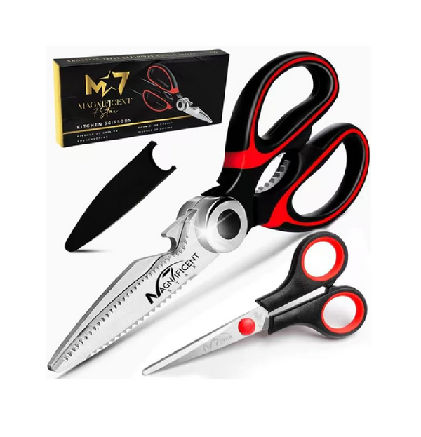 Heavy Duty Kitchen Scissors with Safety Cover & Soft Grip