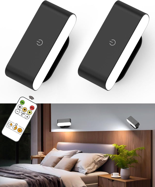 Rechargeable Battery Operated Magnetic Wall Sconces Set of 2