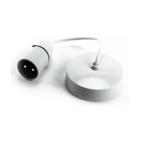 6-Inch White B22 Ceiling Pendant Light Fitting – Pre-Wired