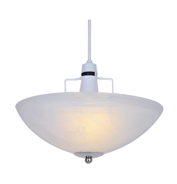 Traditional Alabaster Glass Uplighter Ceiling Light with Chrome Trim