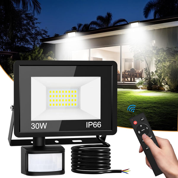 30W LED PIR Floodlight with Remote Control IP66