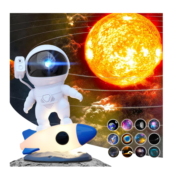 Astronaut Galaxy Projector with 13 Films, Star Sky Light and Timer for Bedroom