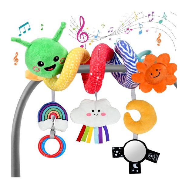 Plush Crib Hanging Toy with Touch-Activated Music Box, 30 Sounds for 0–12 Months