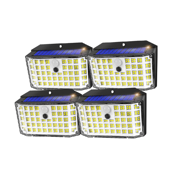 4 Pack 2000LM Solar Motion Sensor Outdoor Security Lights