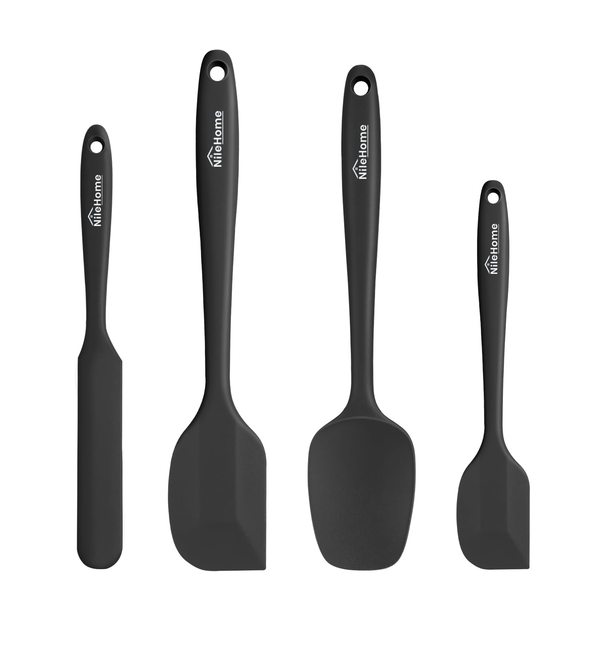 Silicone Spatula Set of 4, Heat-Resistant BPA-Free Cooking and Baking Utensils