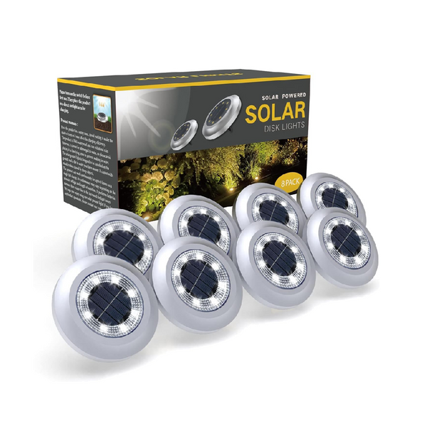 8 Pack Solar Ground Lights Outdoor Garden Waterproof