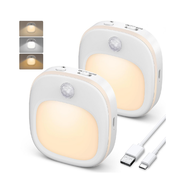 Rechargeable Motion Sensor Night Lights, 2 Pack Magnetic