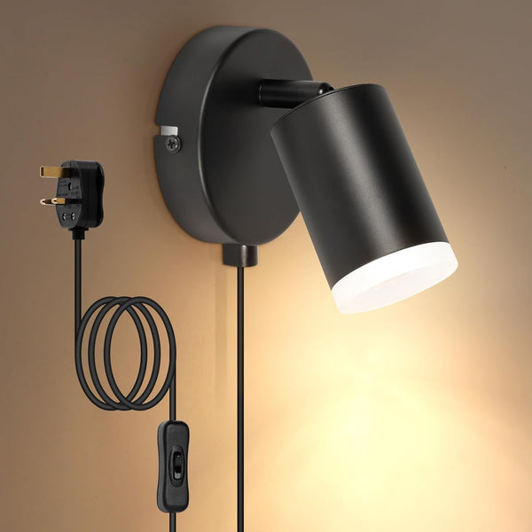 Plug-In Adjustable Wall Light with Switch – GU10 Lamp