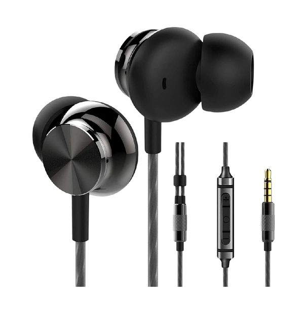 BS10 Wired Earphones In-Ear Headphones with Mic, Volume Control & Deep Bass