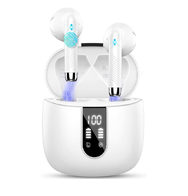 Wireless Earbuds Bluetooth 5.4 Headphones, 56H Playtime, ENC Mic, LED Display, IP7 Waterproof