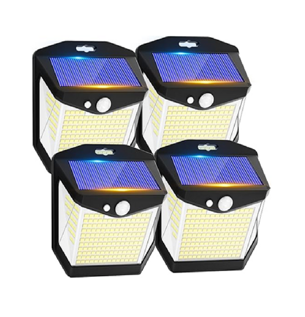 248-LED Solar Security Lights Outdoor with Motion Sensor, 4-Pack
