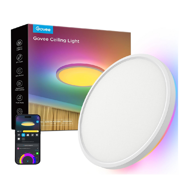 24W Smart RGBIC LED Ceiling Light – Alexa & Google Compatible