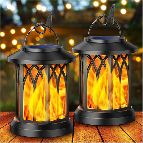 KOOPER Solar Flame Lantern Lights Outdoor 2 Pack
